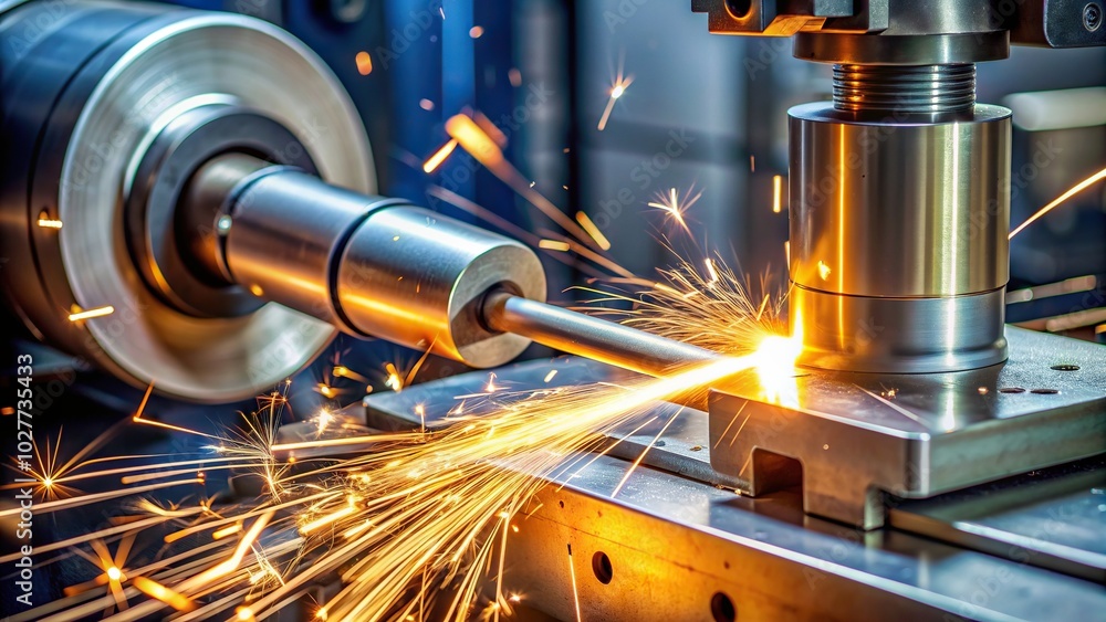 machining, abrasive, industrial, metalworking, engineering, metal, manufacturing, cylindrical shape, close-up, detail, technology, surface, Precision Grinding Machine in Action machining, abrasive, industrial, metalworking, engineering, metal, manufacturing, cylindrical shape, close-up, detail, technology, surface, Precision Grinding Machine in Action