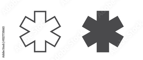 emergency medicine line and flat icons. medical and healthcare symbols. isolated vector images in simple style