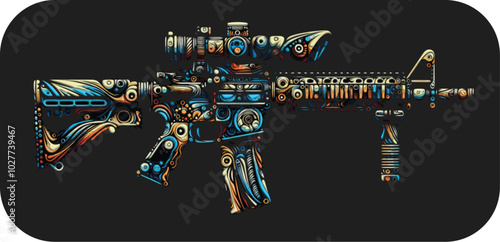 Adobe Illustrator Artwork of a riffle skin