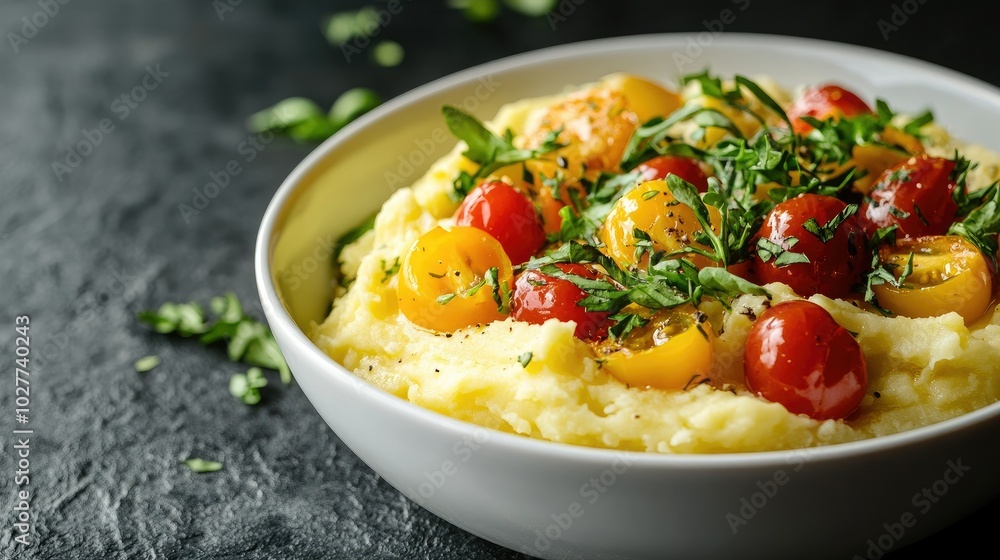Fresh Mashed Potatoes with Cherry Tomatoes and Herbs Fresh Mashed Potatoes with Cherry Tomatoes and Herbs