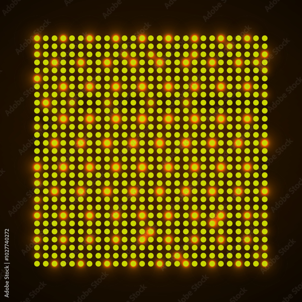 Square with glowing dots. Vector geometric element Square with glowing dots. Vector geometric element
