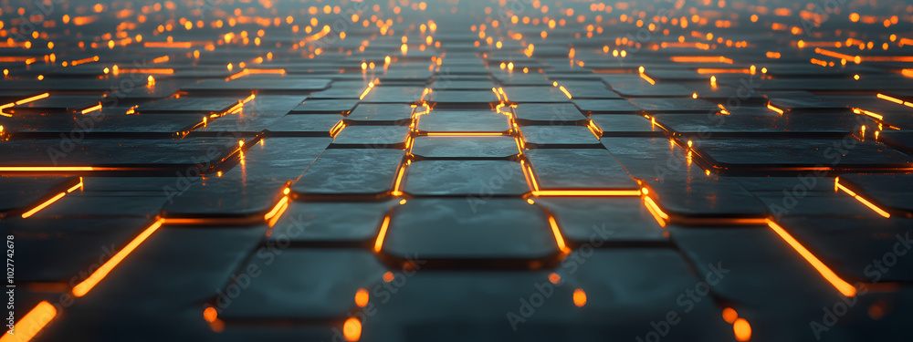 Obraz premium Futuristic Hexagonal Energy Field