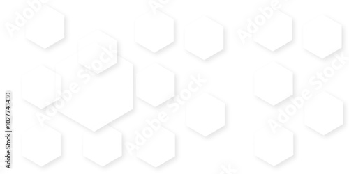 Abstract white background with hexagon and hexagonal background. Luxury white pattern with hexagons. abstract 3d hexagonal background with shadow. 3D futuristic abstract honeycomb mosaic background.