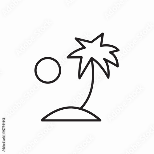 beach palm icon sign vector