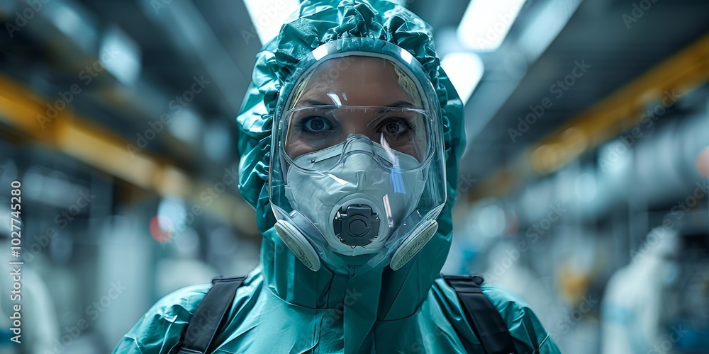Woman in Protective Suit Woman in Protective Suit