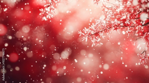 The Snowy Red Background