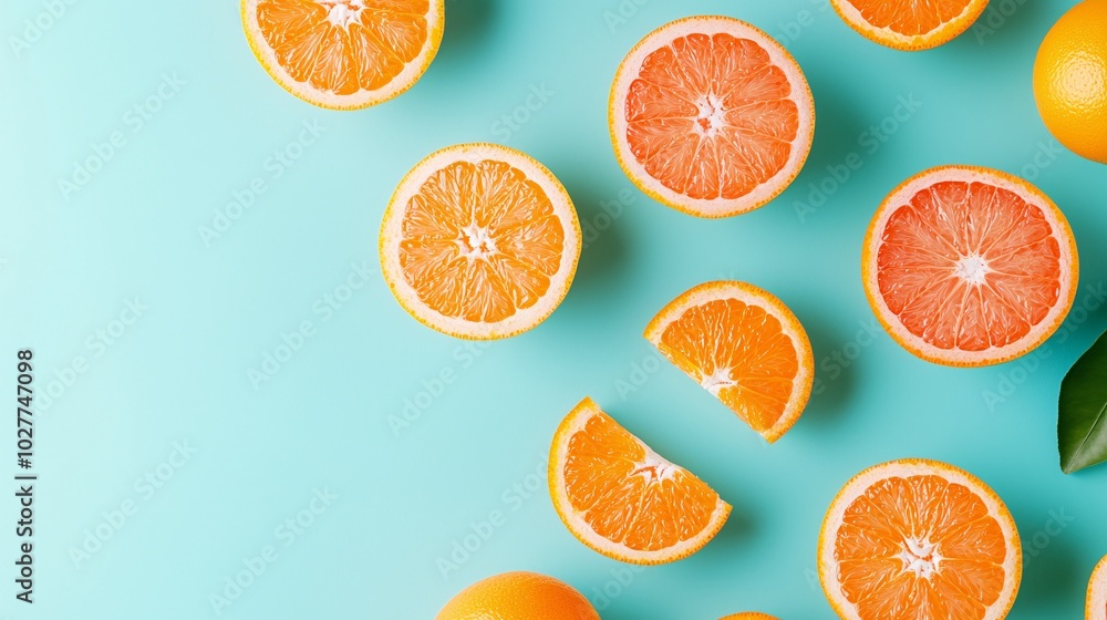 Vibrant Citrus Medley - Diagonal Arrangement of Oranges and Grapefruits on Turquoise Background Top View Fresh and Colorful Still Life Vibrant Citrus Medley - Diagonal Arrangement of Oranges and Grapefruits on Turquoise Background Top View Fresh and Colorful Still Life