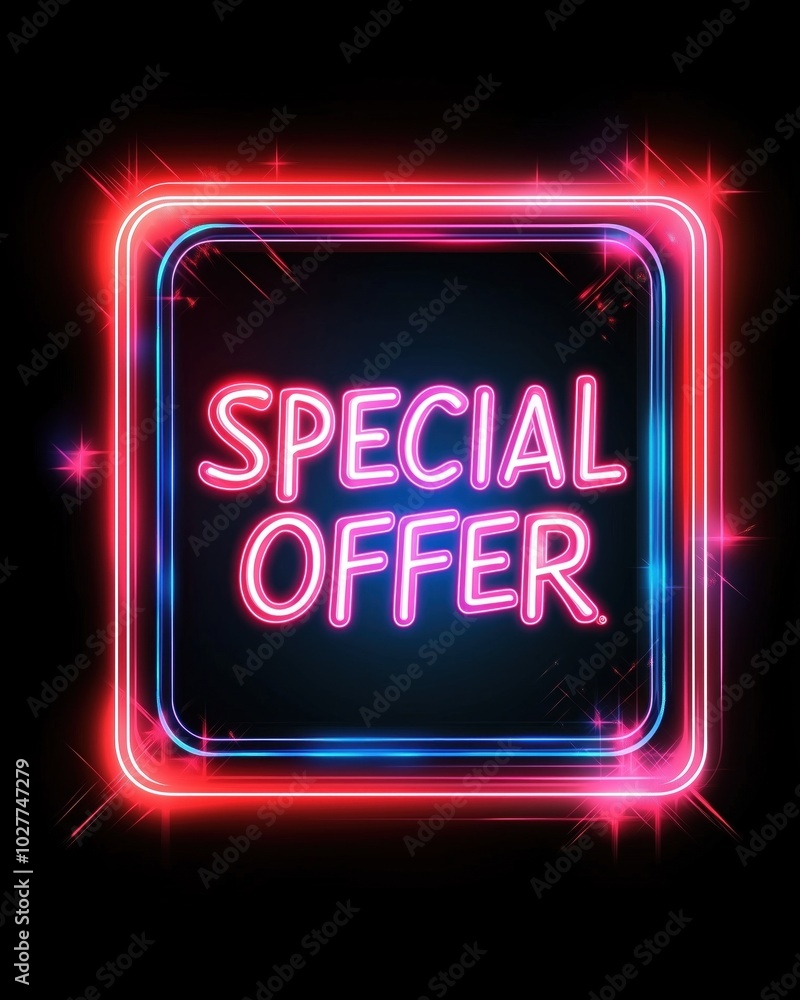 Obraz premium Glowing neon sign with 