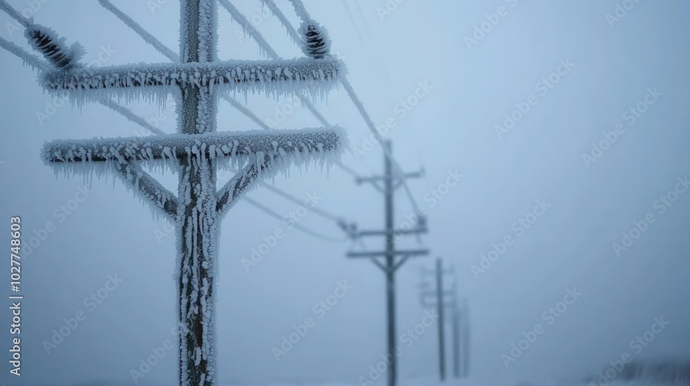 Ice storm causing power outages, downed trees and power lines covered in ice, [disaster], [winter storm damage], ,
