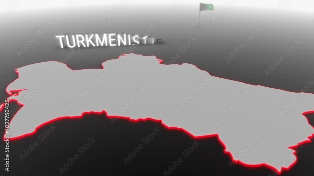 3d animated map of Turkmenistan gets hit and fractured by the text “Recession” 3d animated map of Turkmenistan gets hit and fractured by the text “Recession”