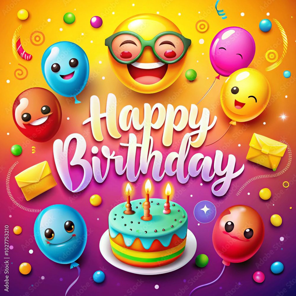 Birthday Greeting Vector Template for Creative Celebrations and Invitations Birthday Greeting Vector Template for Creative Celebrations and Invitations