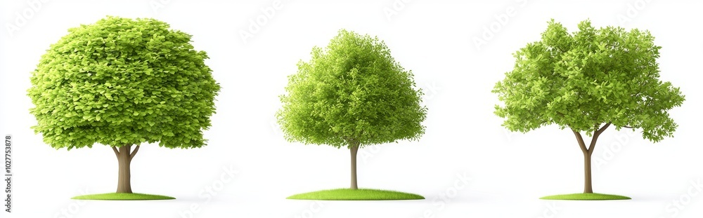 An amelanchier tree on a transparent background, rendered in 3D An amelanchier tree on a transparent background, rendered in 3D