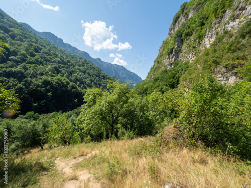 The trail to Inelet and Scarisoara hamlets, Romania photo