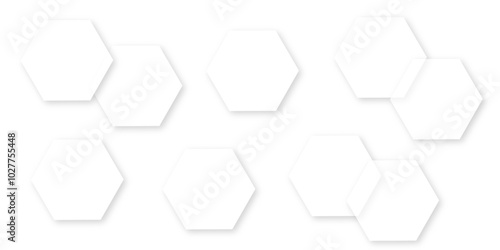 Abstract white background with hexagon and hexagonal background. Luxury white pattern with hexagons. abstract 3d hexagonal background with shadow. 3D futuristic abstract honeycomb mosaic background.