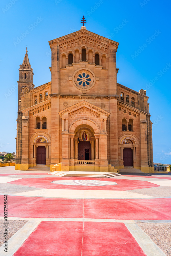 Fototapeta premium The Basilica of the National Shrine of the Blessed Virgin of Ta' Pinu near the village of Gharb on Gozo.