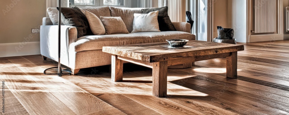 Cozy Contemporary Living Room with Wooden Accents Cozy Contemporary Living Room with Wooden Accents