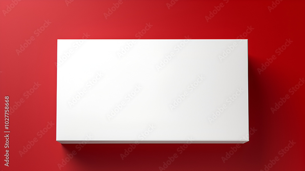 White Square on Bold Red Surface - Clean and Modern Image White Square on Bold Red Surface - Clean and Modern Image