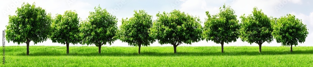 With cut path and alpha channel, green trees isolated on white background in summer are suitable for print and web pages. With cut path and alpha channel, green trees isolated on white background in summer are suitable for print and web pages.