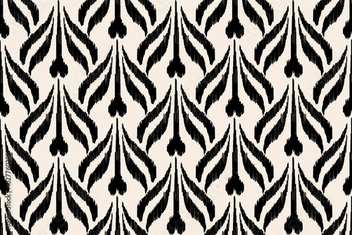 Seamless floral damask pattern Vintage background.Ethnic oriental pattern traditional.Motifs Ikat embroidery wallpaper.Textile rapport. abstract design for texture, fabric, clothing, wrapping