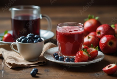 fruit beer, beer with fruit on background