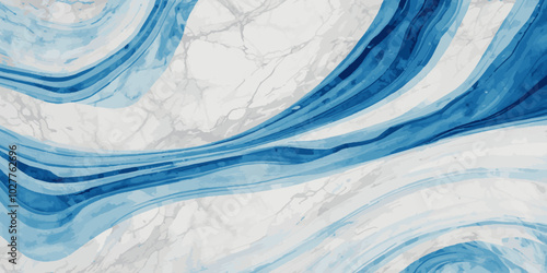 Vector watercolor ocean wave line blue and white background. Ocean sea art with natural template. Seamless soft blue ocean pattern wave water background.