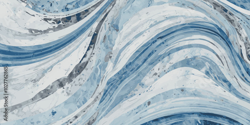 Silver and blue wavy sea ocean marble texture background