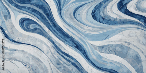 Silver and blue wavy sea ocean marble texture background