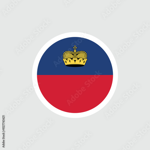 Flag of Liechtenstein. Red and blue flag with a crown. National symbol of the Principality of Liechtenstein.