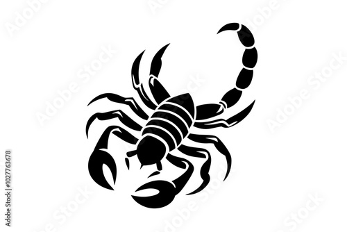 Scorpion animal silhouette vector illustration.