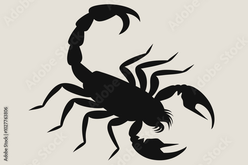 Scorpion animal silhouette vector illustration.