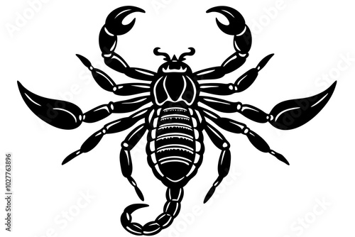 Scorpion silhouette vector illustration template.