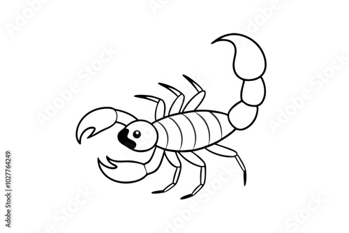 Scorpion silhouette vector illustration template.