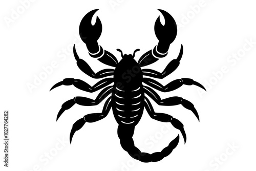 Scorpion silhouette vector illustration template.