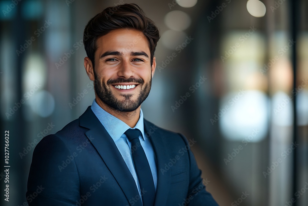 Confident Businessman in a Blazer, Focused on Success Confident Businessman in a Blazer, Focused on Success