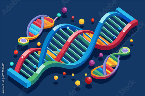 A 3D model of a specific DNA sequence, highlighting the genetic code and its variations