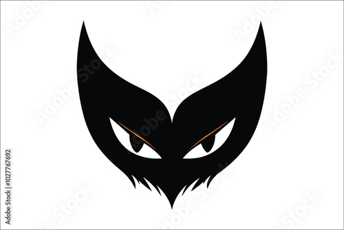 Demon Eyes Silhouette | Spooky Halloween Evil Mask | Perfect for Halloween Day Designs
 photo