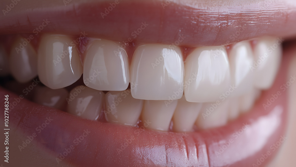 Fototapeta premium Perfect white teeth close-up view 