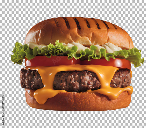 hamburger on white background