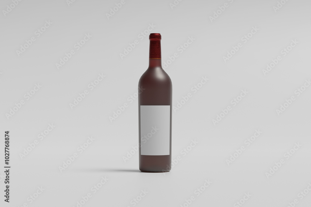 Red vine bottle isolated on white background 3d rendering Red vine bottle isolated on white background 3d rendering