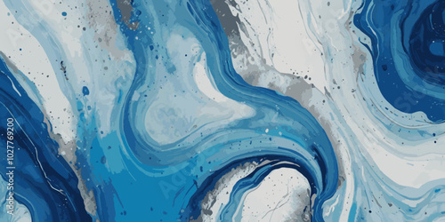 Blue ocean wave background. Blue and white water ocean background. Luxury ocean line print background. 