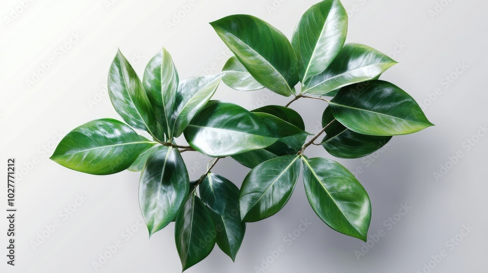 Minimalist indoor plant with glossy green leaves, isolated on a transparent background, perfect for design projects Minimalist indoor plant with glossy green leaves, isolated on a transparent background, perfect for design projects
