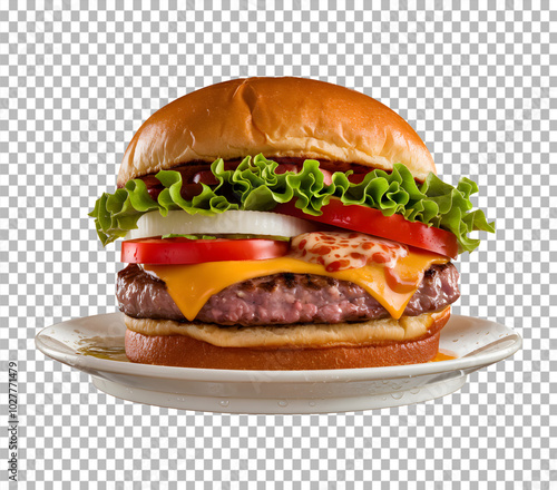 hamburger on white background