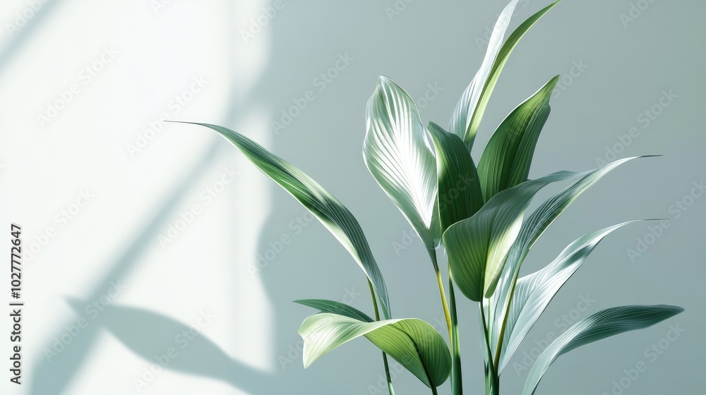Modern indoor plant with elegant, elongated leaves, set against a transparent backdrop for a sleek, stylish look Modern indoor plant with elegant, elongated leaves, set against a transparent backdrop for a sleek, stylish look