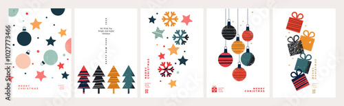 Christmas and New Year Greeting Cards. Vector illustration concepts for background, greeting card, party invitation card, website banner, social media banner, marketing material.