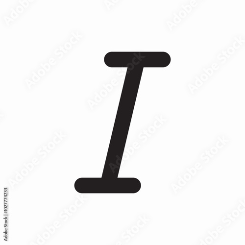 italic text icon sign vector
