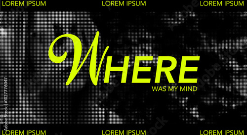 Art background with pop design and funky elements. Retro halftone poster featuring young woman in a modern, crazy, urban style.