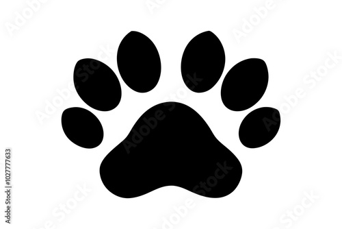 Animal paw print | vector silhouette illustration on white background