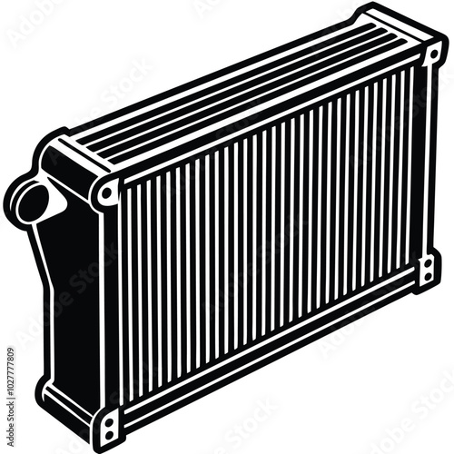 Radiator vector silhouette illustration.