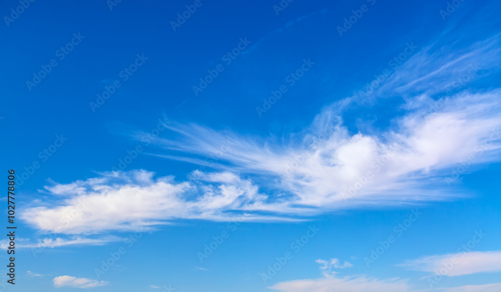 Blue sky background with white clouds. Nature sky background in summer Blue sky background with white clouds. Nature sky background in summer