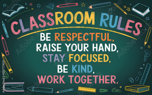 Bold and colorful classroom rules for student success
